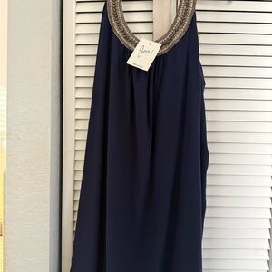 Joie Dark Navy Dress with Beaded Detail